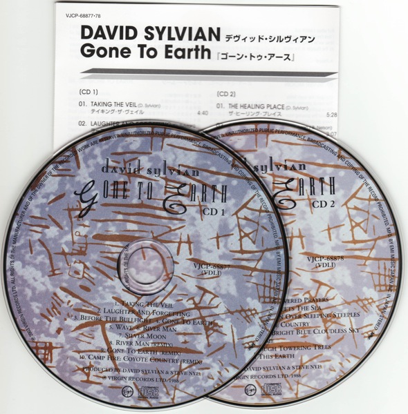 cds & lyric sheet, Sylvian, David - Gone To Earth +3